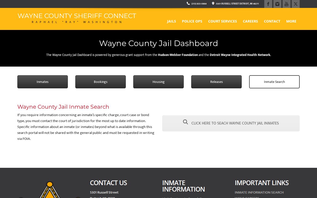 WCSO search help for Wayne County released booking photo records